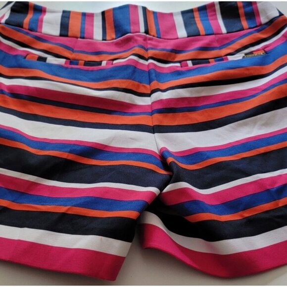 Anne Klein Poppy Combo Shorts Womens Striped Multicolor Cotton Stretch Shorts Si - Picture 7 of 16